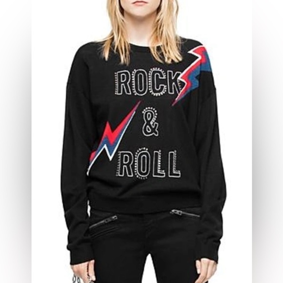 Zadig & Voltaire Kansas studded Rock and Roll lightning Merino Wool sweater - Picture 2 of 8